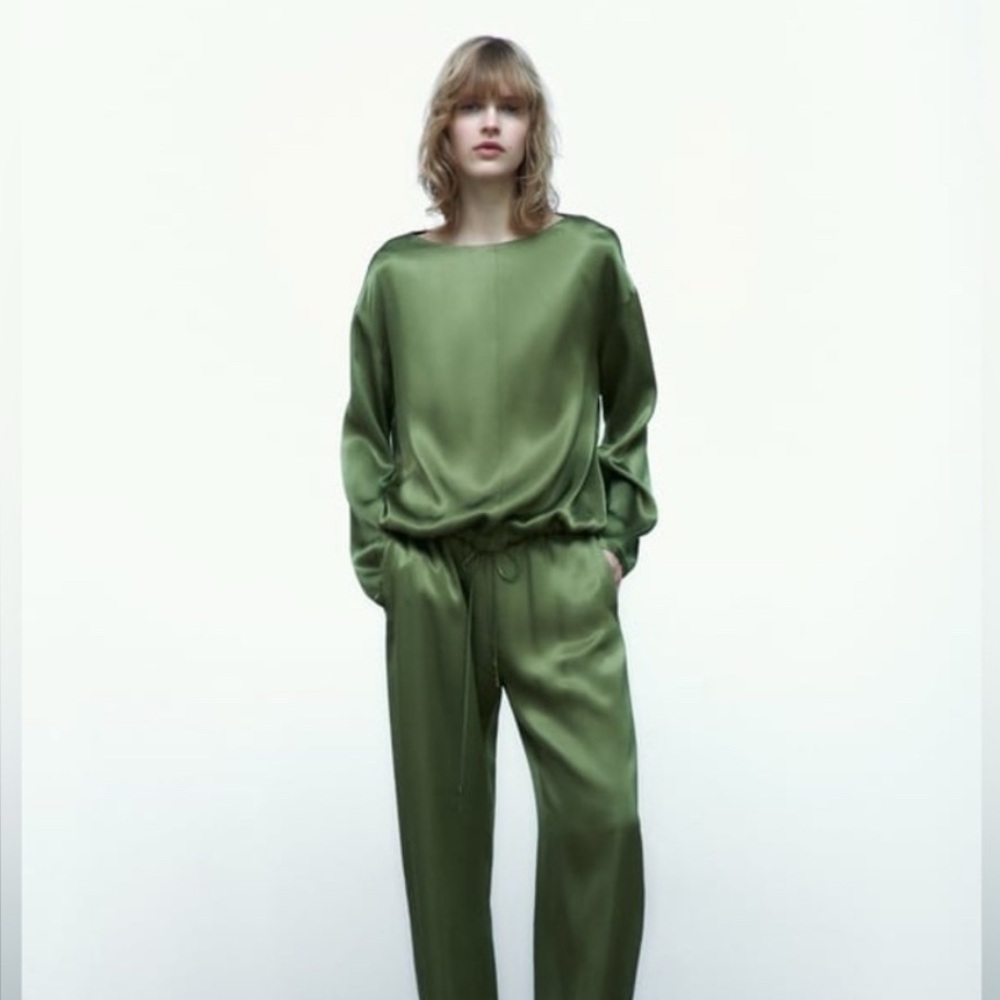Zara Sage Green Blouse